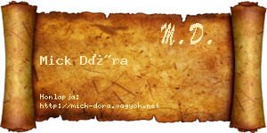 Mick Dóra névjegykártya